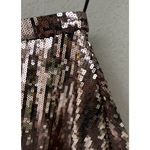 NEW MOTHER The Going Round Gold Sequin Sparkle Midi Zip Skirt Party Glam Holiday Size XS Photo 4