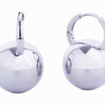 Do Everything In Love NWT  14K white gold plated Huggies globes. Photo 0