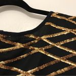 Formal Evening gold black sequin lined dress women’s size small Photo 4