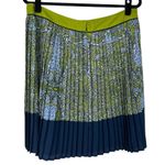 Lands' End Lands’ End Blue & Green Floral Pleated Skirt Photo 1