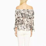 Parker  Mandy Blouse Off the Shoulder SILK Blouse Pearl Paradise Women’s Size XS Photo 2