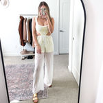 Tularosa Revolve White Yellow Sheer Cut Out Jumpsuit Photo 3