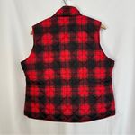 st. john's bay  Quilted Puffer Vest Jacket Womens Plus XXL Full Zip Red‎ Plaid Photo 4