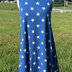 July 4 Comfy Blue Knit Stars Swing Dress Photo 5