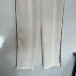 Aritzia  Womens Effortless Pants 10 White Trouser Pin Stripe Wide Leg Pleat Loose Photo 6