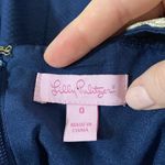 Lilly Pulitzer Vena stretch shift halter mini dress true navy gold trim size 0 Photo 13