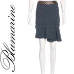 Blumarine | Silk Blue Grey Plaid Flounce Skirt Italian Size 42 US Size 6 Small S Gray Photo 1
