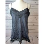 Y2K Babydoll Lace Trim Cami XL Extra Large Elena Gilbert 90s Tank Top Boho Gray Photo 9