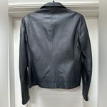 Lafayette 148  Napa navy lamb Leather Jacket size 8 Photo 4
