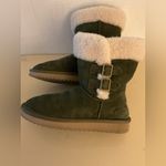 Koolaburra by Ugg women olive green suede sheepskin Sulana short boots size 6 Photo 3
