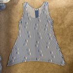 Cato blue and white abstract, striped long tank top size medium Photo 1