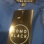 Como Black NWT  V Neck Tunic Top with Zip Front Photo 4