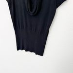 EXPRESS [] Black Cowl Neck Ribbed Knit Short Sleeve Sweater Top Size Medium M Photo 5