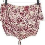 Lulus  Women’s Strapless Paisley Elastic Blouse in White/Pink Size S Photo 0