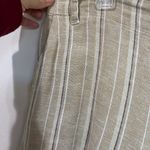 J.Jill  Tan Striped Linen Blend Split Hem Wide Leg Cropped Pants Size M Photo 5