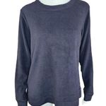 Denim & Co . Comfort Zone Baby Sherpa Crewneck Pullover Sweatshirt Black Small Photo 0