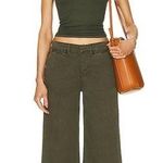 frame denim FRAME Wide Leg Tomboy Trouser Olive Green Photo 0