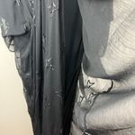 Ulla Popken Dress‎ Womens 28/30 Black Midi Sheer Sequin Star Flyaway 3/4 Sleeve Photo 9