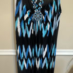 Catherines  Black and Blue Zigzag Maxi Dress Photo 0