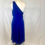 DKNY  royal blue one shoulder flowy chiffon midi dress size 12 Photo 5