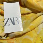 ZARA NWT  BOGGERS FAV TULLE FLORA RUCHED MIDI / MAXI DRESS YELLOW SMALL Photo 4