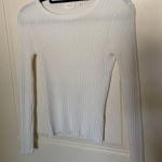 Cyrus White ribbed round neck sweater Photo 0