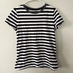 Gap navy blue white striped short sleeved vintage t-shirt cotton top summer Photo 0