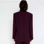 ZARA  STRAIGHT CUT BLAZER OVERSIZED JACKET WINE BURGUNDY SIZE XS NEW Photo 10
