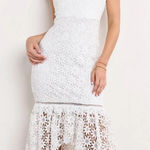 Just Me  White High Low Lace Dress L Photo 0