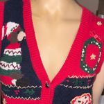 Vintage Capacity women’s Festive Red and Black Women's Sweater Vest size M Size M Photo 8
