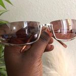 Vintage Y2K Unisex Upside Down Brown silver sunglasses Photo 1