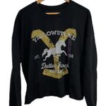 Yellowstone sweatshirt raw hem xl soft cotton polyester blend NEW Black Photo 0