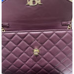 Badgley Mischka  Crossbody Bag Diamond Quilt Convertible Vegan Leather Plum Photo 4