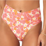 L Space Bikini Bottom Womens Small Pink Fused RY Floral‎ Boho Swim Beach Summer Photo 0