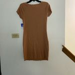 Abound NWT  mocha ribbed short sleeve tshirt dress size medium 58% organic cotton Photo 5