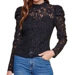 Sugar Lips Sugar + Lips Statement Sleeves Lace Blouse Long Sleeves High Neck Women’s Size S Photo 0