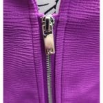 Peter Nygard Women Purple Textured Zip Front Blazer Jacket Size 14 Photo 5