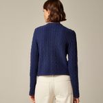 J.Crew  Odette Cable Knit Sweater Lady Jacket In Mediterranean Navy, Size X-Small Photo 8