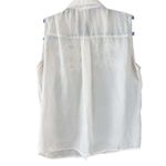 Mimi Chica White Crochet Lace Sleeveless Button Up Blouse Cottagecore Size L Photo 4
