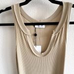 LNA  Gaia Midi Ribbed Dress New in Pale Khaki Tan Size Small Photo 4