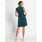 Of Mercer Park Place Dress in Teal XSmall Womens Jersey Modest Blue Size XS Photo 12