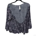 Akemi + Kin Anthropologie Paisley Peplum Crochet Bib Akemi Kin Small Navy Blue Photo 3