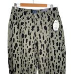 NWT Scoop Seamed Denim Barrel Jeans Wide Leg High Rise Leopard Print Olive SZ 6 Green Photo 4