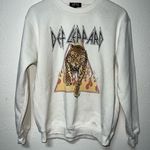White Crew Neck Sweater with Graphic Design Photo 0