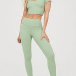 Aerie OFFLINE By Goals 7/8 Length Ribbed Legging in Ticket Green Size M Photo 0