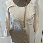 Whiting & Davis  beige mesh zip closure convertible crossbody bag Photo 0