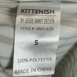 Kittenish ivory green and brown striped wide leg satin pants size small Photo 7