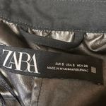 ZARA  Women's Black Long Sleeve Collared Button Up Trench Coat Jacket Size S Photo 3