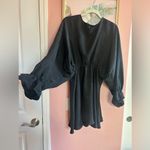 ZARA  Whimsigoth dark fairy dolman sleeve voluminous cinched waist chic dress M Photo 6