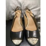 Women's Calvin Klein Giny Black Snakeskin Accent Sling Back Heels Size 8 Photo 2